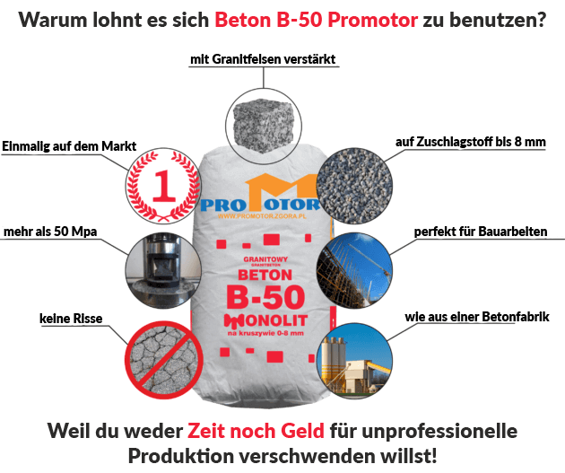 hochfester Beton B-50 - Monolit - Promotor