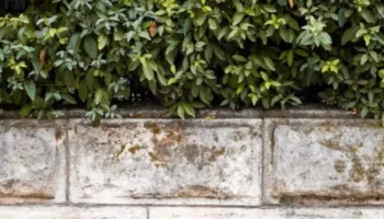 Betonzaun aus Betonblöcken