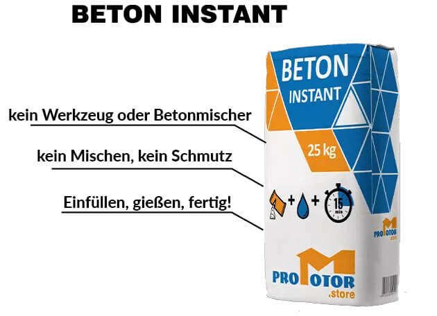 Beton Instant 25 kg - sofort einsetzbarer Beton ohne Mischen, einfach einfüllen und gießen, ideal für schnelle Bauarbeiten Beton Instant 25 kg - sofort einsetzbarer Beton ohne Mischen, einfach einfüllen und gießen, ideal für schnelle Bauarbeiten